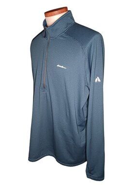 Eddie Bauer First Ascent High Route Grid Fleece Half Zip Pullover Blue Mens T3XL